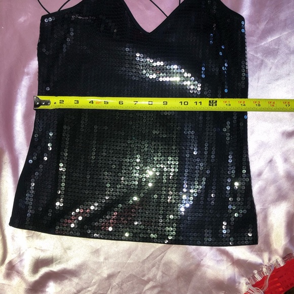 Sexy strappy Black sequin top - Picture 3 of 10
